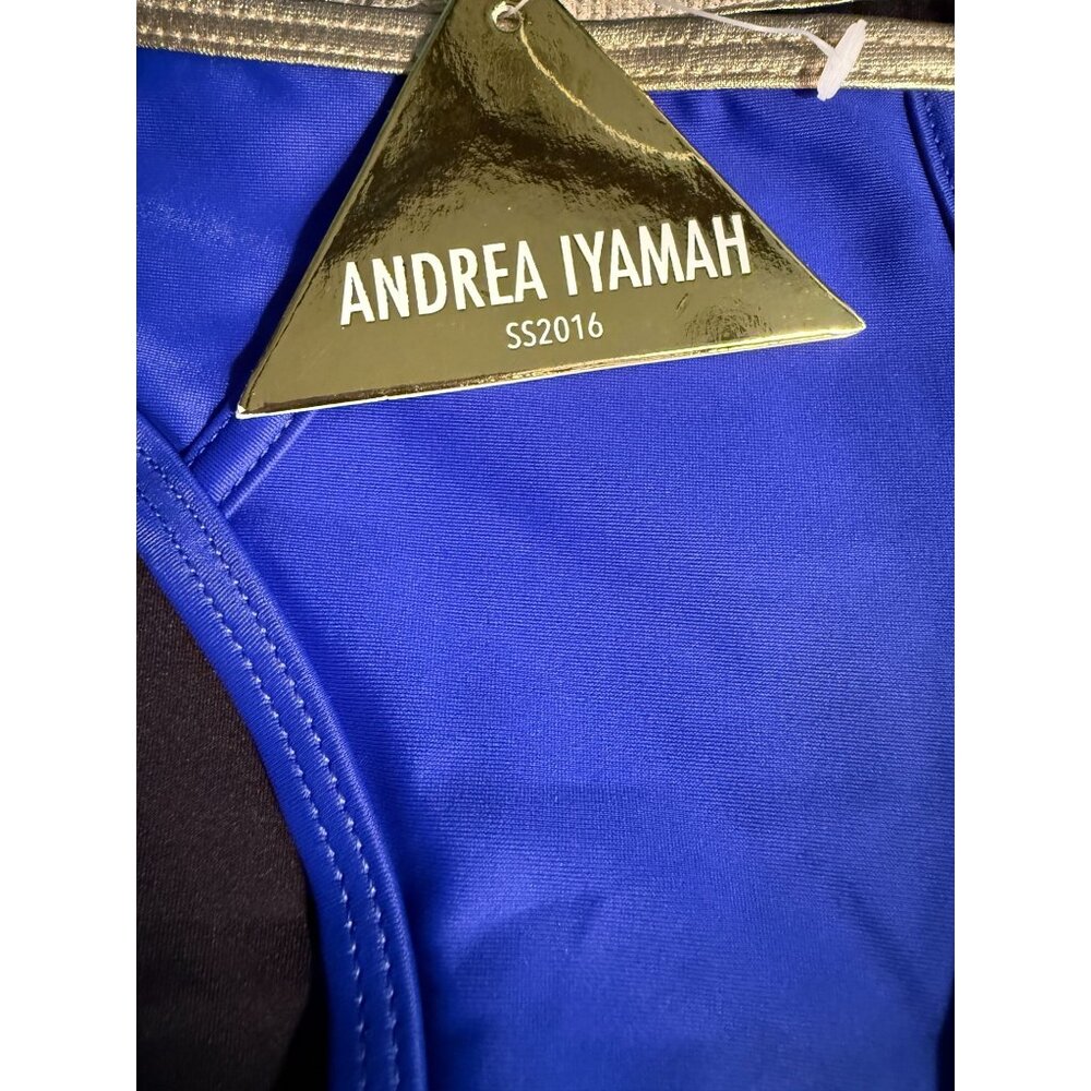 NWT‎ Andrea Iyamah Deshi Bikini Bottom Blue & Gold Swimwear Size M - Picture 7 of 9